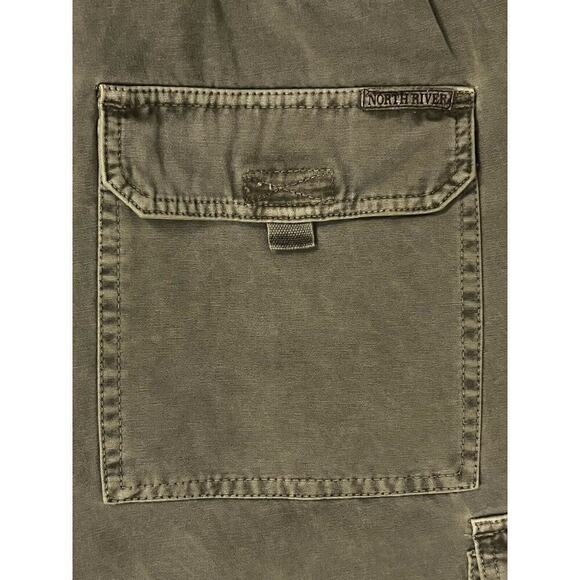 North River Outfitters Cargo Shorts Men's Size 38 Green 8 Inch 100% Cotton - Picture 10 of 11
